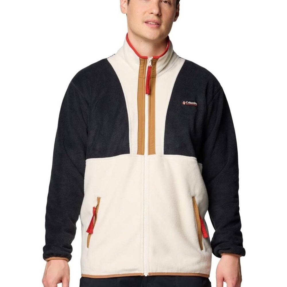 Columbia Men's Backbowl II Half Zip Fleece, Black/Chalk, Small NEW Outerwear $90